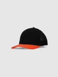 4F Czapka trucker z daszkiem uniseks - czarna S/M. Czarne czapki z daszkiem damskie 4f, bez wzorów, z syntetyku. W wyprzedaży za 59.99 zł.