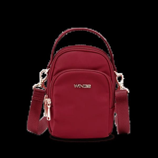 Mała torba crossbody ROSELLA DARK RED. Czerwone torby męskie na ramię Wings, bez wzorów, z materiału, na ramię, małe. Za 99.90 zł.