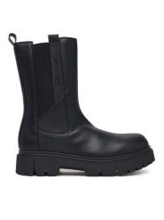 Calvin Klein Botki V4A5-83431-1355 Czarny. Czarne botki dziewczęce CALVIN KLEIN, bez wzorów, ze skóry, bez ramiączek. Za 659.99 zł.