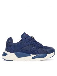 Guess Sneakersy N5BZ08 L0870 Granatowy. Niebieskie buty sportowe chłopięce Guess, ze skóry, bez zapięcia. Za 259.99 zł.