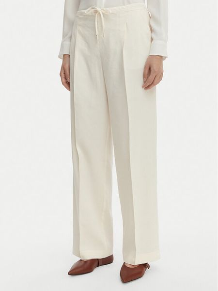 Marella Spodnie materiałowe Alloro 2613131115 Écru Regular Fit. Białe spodnie materiałowe damskie Marella, bez wzorów, z materiału. Za 1,069.00 zł.