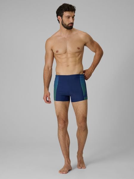 4F Kąpielówki męskie - granatowe XXL. Niebieskie kąpielówki męskie 4f, m, bez wzorów, na fitness i siłownię. W wyprzedaży za 59.99 zł.
