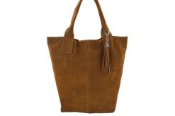 Shopper bag skórzany BARBERINI'S j. brązowy 375/8-12. Brązowe shopper bag damskie Barberinis, bez wzorów, ze skóry, zamszowe, bez dodatków. Za 199.99 zł.