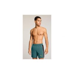 Kąpielówki Męskie - szorty do połowy łydki - Crinkle T7 - czarne / miętowe. Czarne kąpielówki męskie Puma, m, bez wzorów, z poliamidu, do pływania. Za 243.00 zł.