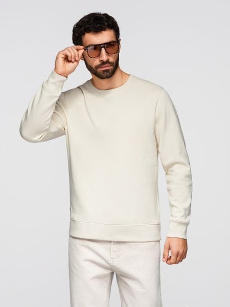 Bluza męska dresowa BASIC z okrągłym dekoltem OM-SSBN-0271 -. Czarne bluzy bez kaptura męskie Ombre Clothing, m, z bawełny. Za 169.99 zł.