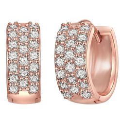 Lulu & Jane Kolczyki Mosiadz Różowy złoty 1 ct Damski. Czerwone kolczyki damskie Lulu & Jane, z cyrkonią, pozłacane. Za 109.99 zł.