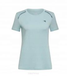 Koszulka tenisowa Diadora SS T-shirt. Niebieskie t-shirty damskie Diadora, xl, bez wzorów, z materiału, bez kołnierzyka. Za 111.99 zł.