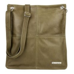 Oliwkowa damska skórzana na ramię torebka Beltimore skóra 972. Zielone torebki klasyczne damskie bez wzorów, ze skóry, bez dodatków. Za 219.99 zł.
