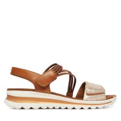 Sandały Ara. Brązowe sandały damskie Ara, bez wzorów, bez obcasa, na płaskiej podeszwie. Za 429.99 zł.