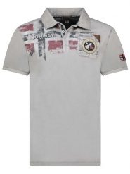 Geographical Norway Koszulka polo "Kimac" w kolorze szarym rozmiar: S. Szare koszulki polo męskie Geographical Norway, s, bez wzorów, z bawełny, bez ramiączek. Za 74.63 zł.
