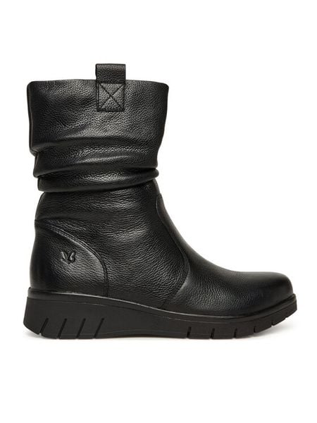 Caprice Botki 9-26455-45 Czarny. Czarne botki damskie Caprice, ze skóry, bez obcasa, na płaskiej podeszwie, bez zapięcia. Za 589.99 zł.