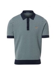 Fred Perry Dzianinowa koszulka polo Mężczyźni niebieski w kratkę, XL. Niebieskie koszulki polo męskie Fred Perry, m, bez wzorów, z bawełny, bez ramiączek. Za 799.95 zł.