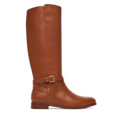 Oficerki LAUREN RALPH LAUREN. Brązowe kozaki damskie Lauren Ralph Lauren, bez obcasa, na płaskiej podeszwie. Za 1,289.00 zł.