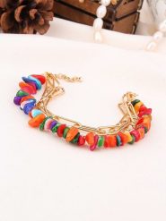 L'Atelier de Gaia Pozłacana bransoletka z kocim okiem rozmiar: onesize. Żółte bransoletki damskie L'Atelier de Gaia, pozłacane. Za 39.99 zł.