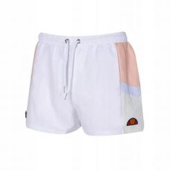 SPODENKI DAMSKIE SZORTY ELLESSE KRÓTKIE KOLOR BIAŁY. Białe spodenki sportowe damskie Ellesse, l, z materiału, do biegania. Za 116.36 zł.