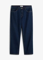 Dżinsy termiczne classic fit na miękkiej flanelowej podszewce, straight. Czarne jeansy męskie bonprix. Za 189.99 zł.