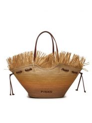Pinko Torebka Pagoda Extra Shopper . PE 24 PLTT 102911 A1R6 Beżowy. Brązowe shopper bag damskie Pinko, bez wzorów, z tworzywa sztucznego, bez dodatków. Za 1,929.00 zł.