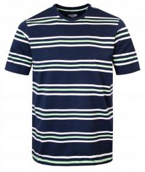 Bawełniana Koszulka Polo w Paski - Pako Jeans - Granatowa. Niebieskie koszulki polo męskie Pako Jeans, l, bez wzorów, z bawełny, bez ramiączek. Za 89.00 zł.