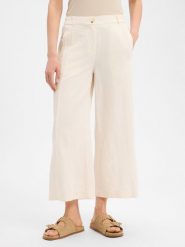 Opus Spodnie culottes z lnem - Maiga Flow Kobiety wiskoza beżowy, 42. Brązowe spodnie materiałowe damskie Opus, bez wzorów, z wiskozy, biznesowe. Za 329.95 zł.