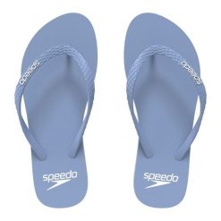 Klapki basenowe antypoślizgowe damskie Speedo Flip Flop. Niebieskie klapki damskie Speedo, bez wzorów, bez obcasa. Za 59.99 zł.