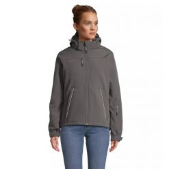 Damska kurtka softshell Sol's Rock. Szare kurtki softshell damskie SOL'S, m, bez wzorów, z elastanu, bez kaptura. Za 359.00 zł.