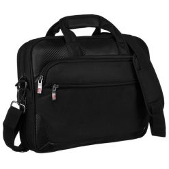Torba na laptopa Peterson PTN GBP-21-2-C czarna. Czarne torby na laptopa damskie Peterson, bez wzorów, ze skóry. Za 199.99 zł.