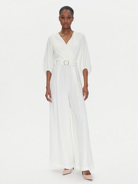 Rinascimento Kombinezon CFC0122546003 Biały Regular Fit. Białe kombinezony damskie RINASCIMENTO, m, bez wzorów, z syntetyku, bez kołnierzyka, bez ramiączek. Za 319.99 zł.