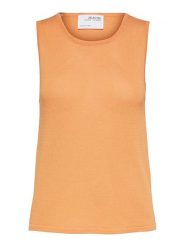 SELECTED FEMME Top w kolorze pomarańczowym rozmiar: M. Pomarańczowe topy damskie Selected Femme, m, bez wzorów, bez kołnierzyka. Za 48.28 zł.