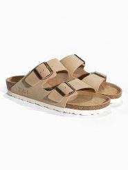 Sunbay Skórzane klapki "Trefle" w kolorze beżowym rozmiar: 39. Brązowe klapki damskie Sunbay, bez wzorów, ze skóry, bez obcasa. Za 192.33 zł.