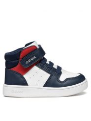 Geox Sneakersy B Eclyper Boy B465LA 000BC C0899 M Biały. Białe buty sportowe chłopięce Geox, ze skóry, bez zapięcia. Za 139.99 zł.