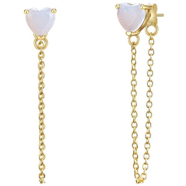 Glanzstücke München Kolczyki Serce z Srebro wysokiej próby w Żółte złoto 1 ct Damski. Żółte kolczyki damskie Glanzstücke München, z kamieniem księżycowym, pozłacane, na sztyftcie. Za 149.99 zł.