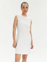 Vero Moda Sukienka letnia Emily 10305216 Biały Regular Fit. Białe sukienki damskie Vero Moda, na lato, s, bez wzorów, z bawełny, bez kołnierzyka, bez ramiączek. Za 69.99 zł.