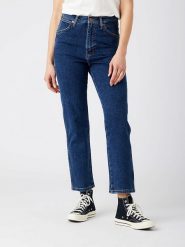 Wrangler Dżinsy "Wild West Canyon Lake" - Regular fit - w kolorze granatowym rozmiar: W30/L34. Niebieskie jeansy damskie Wrangler, z podwyższonym stanem. Za 131.74 zł.