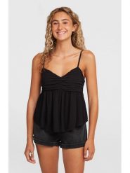 O'Neill Bluzka "Reeta" w kolorze czarnym rozmiar: L. Czarne bluzki damskie O'neill, l, bez wzorów, z wiskozy, bez kołnierzyka, bez ramiączek. Za 114.17 zł.