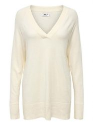 ONLY Sweter w kolorze kremowym rozmiar: XS. Brązowe swetry klasyczne damskie Only, xs, bez kołnierzyka. Za 56.79 zł.