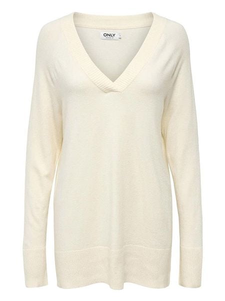 ONLY Sweter w kolorze kremowym rozmiar: XS. Brązowe swetry klasyczne damskie Only, xs, bez kołnierzyka. Za 52.30 zł.