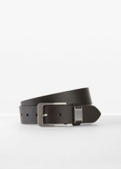 Pasek skórzany z metalowymi detalami. Brązowe paski męskie bonprix, bez wzorów. Za 79.99 zł.