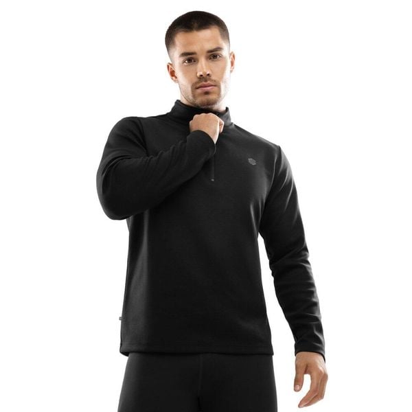 Męska bluza treningowa z suwakiem pod szyją Fitness Siroko Inter. Czarne bluzy bez kaptura męskie SIROKO, bez wzorów, z materiału, bez kołnierzyka, bez ramiączek. Za 148.00 zł.