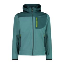 Kurtka męska rowerowa CMP 3A01787N. Zielone kurtki męskie CMP, l, bez wzorów, z softshellu, sportowe, z kapturem. Za 303.99 zł.