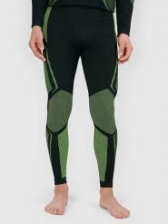4F Legginsy termiczne w kolorze czarno-zielonym rozmiar: S/M. Czarne bielizna termoaktywna męska 4f, m, bez wzorów, z materiału. Za 124.95 zł.