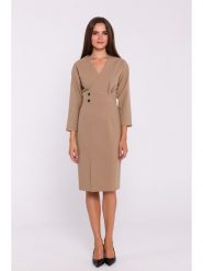 Stylove Sukienka w kolorze beżowym rozmiar: M. Brązowe sukienki damskie Stylove, na co dzień, m, bez wzorów, bez kołnierzyka, bez ramiączek, midi, proste. Za 249.76 zł.