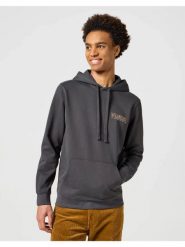 WRANGLER MĘSKA BLUZA HOODIE FADED BLACK 112357336 W6M9014116. Czarne bluzy bez kaptura męskie Wrangler, m. Za 199.99 zł.