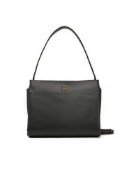 Tommy Hilfiger Torebka Th Legacy Med Satchel AW0AW17173 Czarny. Czarne torebki klasyczne damskie Tommy Hilfiger, bez wzorów, ze skóry, bez dodatków. Za 399.99 zł.