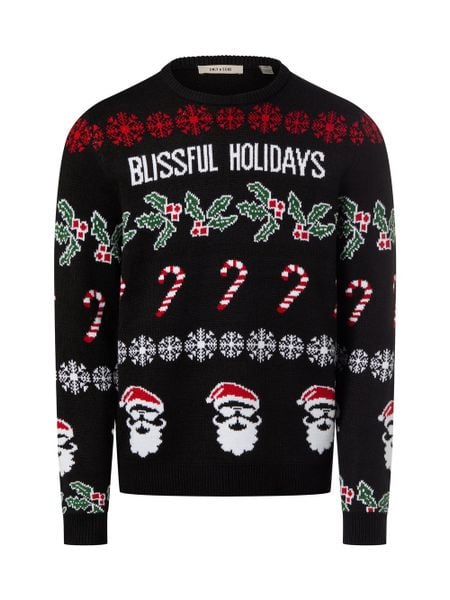 Only&Sons sweter z dzianiny Mężczyźni Sztuczne włókno czarny|wielokolorowy, S. Czarne swetry męskie Only&Sons, m, bez wzorów, z dzianiny, bez kołnierzyka. Za 79.95 zł.