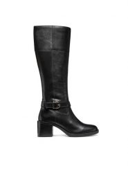 Geox Kozaki D Serilda 60 D56XXB 00043 C9999 Czarny. Czarne kozaki damskie Geox, ze skóry, bez obcasa, na słupku. Za 729.99 zł.