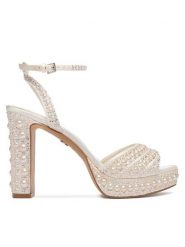 Aldo Sandały Chicgleam 14296202 Biały. Białe sandały damskie Aldo, bez wzorów, z materiału, bez obcasa, na szpilce. Za 629.99 zł.