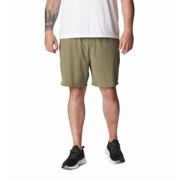 Krótkie Spodenki Trekkingowe Męskie Columbia Hike Short. Zielone szorty męskie Columbia, bez kołnierzyka. Za 75.99 zł.
