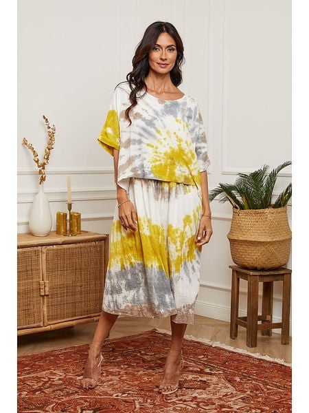 Fleur de Lin Sukienka w kolorze kremowo-żółtym rozmiar: XL. Żółte sukienki damskie Fleur de Lin, xl, bez wzorów, z bawełny, bez kołnierzyka, bez ramiączek, maxi. Za 166.88 zł.