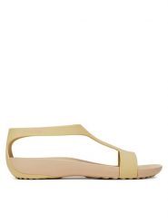 Crocs Sandały SERENA SANDAL 205469-212 Zielony. Zielone sandały damskie Crocs, bez wzorów, z tworzywa sztucznego, bez obcasa, na płaskiej podeszwie. Za 149.99 zł.