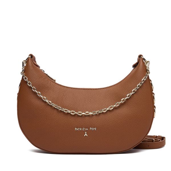 Torebka Patrizia Pepe. Brązowe torebki klasyczne damskie Patrizia Pepe, bez wzorów, bez dodatków. Za 1,039.00 zł.